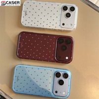 Coque de téléphone mignonne à pois pour iPhone 18 17 16 15 Pro Max, en TPU souple antichoc, style coréen INS