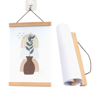 Support magnétique vierge en hêtre massif pour affiches, cadre mural en bois dur pour œuvres d'art, logo OEM non imprimé, marque personnalisée, vente en gros en vrac