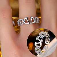 Bague en Zircon Cubique au Design Unique et Tendance, Réglable, Durable pour un Usage Quotidien, Haute Qualité pour Femmes