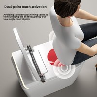 WC intelligent CleerWave avec siège chauffant, cuvette à fixation au sol, drainage en S, désodorisation automatique, lumière nocturne UV, télécommande