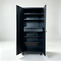 Gabinete de Almacenamiento Móvil de Acero con Ruedas, Gabinete de Herramientas Metálico con Cerradura, Armario de Almacenamiento Industrial para Taller