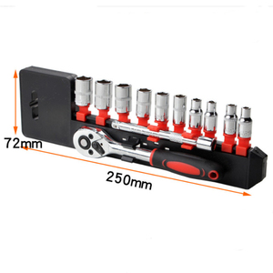 12pcs 1/2 Inch <b>Ratchet</b> Socket Wrench Set, Drive Socket Set With 10 Sockets and 2 Way Quick Released <b>Ratchet</b> - Product Image 3