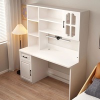 Bureau d'étude moderne avec bibliothèque, armoire et tiroirs pour chambre à coucher, bureau à domicile, poste de travail d'étudiant avec lampe magnétique