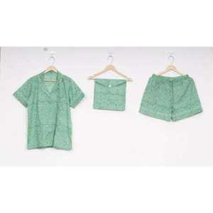 Nueva Llegada: Conjunto de Pijama Corto Transpirable de Satén 100% Algodón con Estampado a Mano, Fabricante Indio y Ropa de Dormir de Calidad de Exportación - Product Image 3