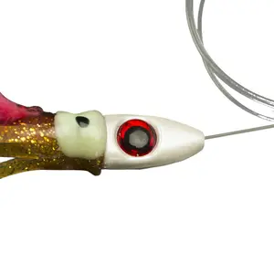 Fishing Bullet Teasers Squid Lures Saltwater Trolling Feather Jigs Fully Rigged trolling lure