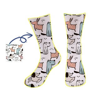 Tùy Chỉnh Thiết Kế Kỹ Thuật Số 3D In Polyester Vớ Trống Thăng Hoa In Thể Thao Crew Vớ Trắng - Product Image 2