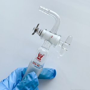Adaptateur <span class=keywords><strong>de</strong></span> contrô<span class=keywords><strong>le</strong></span> <span class=keywords><strong>de</strong></span> débit en verre borosilicaté à angle <span class=keywords><strong>de</strong></span> 90 degrés avec robinet en verre, fournitures <span class=keywords><strong>de</strong></span> <span class=keywords><strong>laboratoire</strong></span> <span class=keywords><strong>de</strong></span> <span class=keywords><strong>chimie</strong></span> personnalisées CS Labglass - Product Image 3