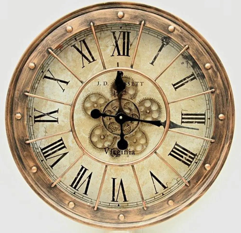 Настенные часы в стиле стимпанк с римскими цифрами, 31,5 дюйма, 80 см