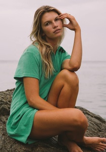 T-shirt Casual da donna in cotone 100% taglie forti in spugna verde elegante e all'ingrosso t-shirt in cotone Over Size - Product Image 6