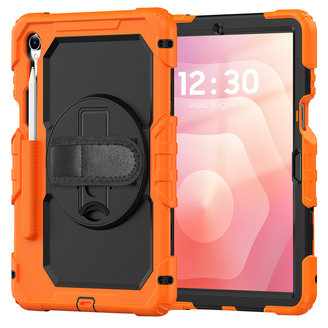 Tablet Armor Case for Samsung TAB S9 S10 Plus FE 12.4 X820 X810 X816 X610 S11 X620 13.1 Silicone Shoulder Strap Soft Film Cover
