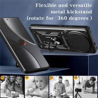 Para Redmi A5/A3/A2/A1 Plus 4G, funda para teléfono móvil a prueba de golpes, soporte de anillo, soporte para cámara deslizante, funda protectora para móvil