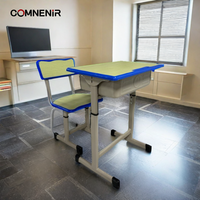 Ensemble de bureau et chaise réglables écologiques pour étudiants, en métal, pour l'école, la maison, le bureau, l'hôpital, le salon