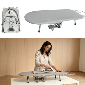 Meilleur Organisateur de Linge Portable de Bureau, Table Pliante Noire pour Repassage Commercial, Idéal pour Hôtels et Placards - Product Image 1