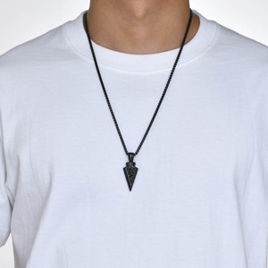 Colgante de flecha vikinga de acero inoxidable para hombre, cadena de bambú, collar llamativo estilo hip-hop, accesorios <span class=keywords><strong>Quanxi</strong></span> Shui PN-1859 - Product Image 5
