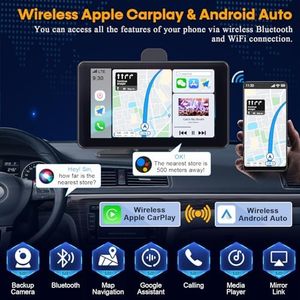 <strong>7</strong> Inch Android Auto Wireless Car Play Backup Camera 2.5K Dash Cam <strong>GPS</strong> Navigation Siri Y728-Portable Car Screen <strong>Bluetooth</strong> - Product Image 4