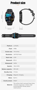 Reloj Inteligente Cuadrado KT71 Económico para Exteriores, Pantalla Táctil Completa de 1.96 Pulgadas, Resistente al Agua 3ATM, para Natación, con Función de Llamadas - Product Image 6