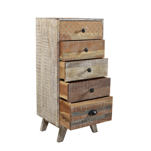 Solid Mango Wood <b>Drawer</b> Chest with Compact Design and High Storage Capacity Wooden Furniture Cabinet for Modern Bedroom - Product Image 2