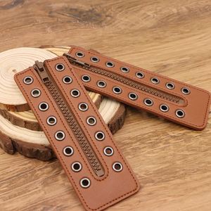 Pu Leather <b>Boot</b> Shoelaces Insecustomtieless <b>Lace</b> up Zipper <b>Laces</b> 8 Eyelet for <b>Boots</b> Shoes Waterproof Apparel Accessories - Product Image 2