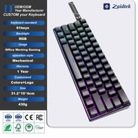 Clavier USB filaire à 61 touches avec interrupteur magnétique Clavier virtuel Rétroéclairage RVB Clavier mécanique pour jeux pour ordinateur portable