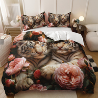 Ensemble de literie léopard tigre Ensemble de housse de couette sauvage doux et confortable à imprimé léopard et tigre exotique