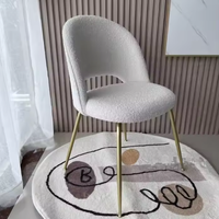 Chaise de salle à manger moderne minimaliste en velours de luxe italien, empilable, imperméable, chaises Teddy rembourrées, mobilier de maison