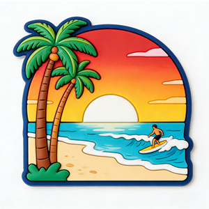 Imán de Nevera Magnético 3D con Tema de Atardecer en la Playa Tropical, Recuerdo de Viaje para Decoración del Hogar y la Cocina - Product Image 1