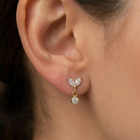 Piercing d'oreille en titane ASTM F136, clous d'oreille avec pendentif, clous de lèvre supérieurs incrustés de CZ marquise, boucles d'oreilles pour cartilage, labret, bijoux de piercing corporel