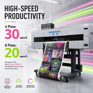 New Automatic 4 Head DTF Textile Printer High Volume Clothing Production PET Film Heat Transfer Custom Apparel Manufacturing