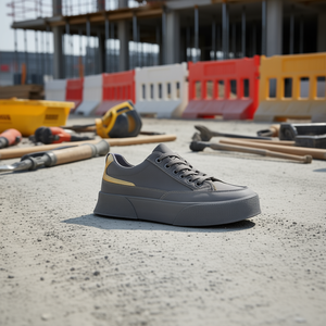 รองเท้าลำลองแฟชั่นผู้ชาย หัวมน แบบผูกเชือก พื้นยาง หน้าผ้า PVC ใส่ได้ทุกฤดู สไตล์ทำงาน เดินสบาย - Product Image 2