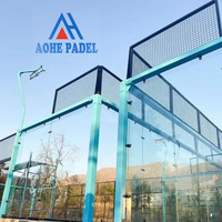 Terrain de padel Panoramique Complet Paddle Tennis Gazon Artificiel Floring extérieur Courts de paddle-tennis panoramiques entièrement portables