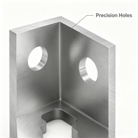 Support de montage en acier inoxydable 304 découpé au laser sur mesure, finition brossée, avec trous de fixation complexes à ouverture centrale pour équipement