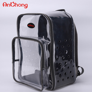 AnChong Transparent Pet <b>Backpack</b> Breathable Portable Carrier for Small Pets <b>Cats</b> Dogs Grey Minimalist Style - Product Image 3
