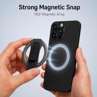 Support de téléphone magnétique multicolore, anneau antidérapant texturé N52 puissant, béquille métallique pliable pour bureau