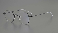 Gafas Ópticas Unisex de Moda en Oferta, Monturas para Diversas Formas de Rostro, Elegantes Monturas de Titanio Dorado de Media Montura Plegables con Lentes AC