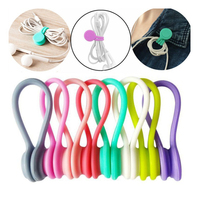 Attaches-câbles magnétiques en silicone flexibles, organisateurs réutilisables, attaches torsadées magnétiques en silicone