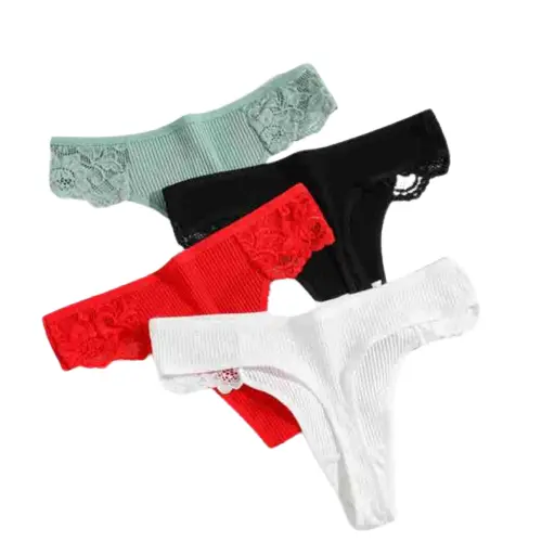 Wholesale Underwear for Women Cheeky Bikini Panties High Cut V-waist Lace Underwear Women Cute Bikinis