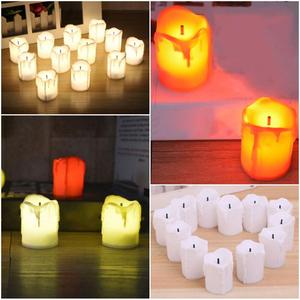 Bougies électriques à <span class=keywords><strong>LED</strong></span> à piles, chauffe-plat, sans flamme, blanc chaud, pour décoration de noël, vacances, mariage, 2 pièces - Product Image 2