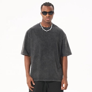T-shirt d'extérieur délavé à l'acide Hipster Streetwear unisexe T-shirt rétro surdimensionné T-shirt vintage avec logo personnalisé pour hommes - Product Image 4
