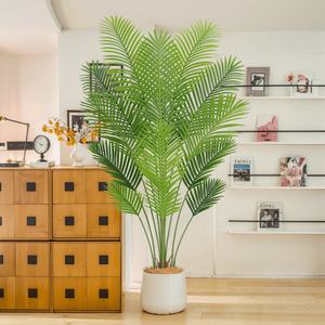 Grand palmier artificiel en plastique vert <span class=keywords><strong>Areca</strong></span> en pot, <span class=keywords><strong>plante</strong></span> d'intérieur sur pied, fougère bonsaï 100-200 cm, décoration d'intérieur - Product Image 2