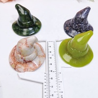Venta de fábrica, cristales de piedras preciosas curativas talladas a mano, sombrero de bruja, sombrero de mago de cuarzo rosa para Halloween