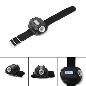 LED 5W Hand-Worn Strong Light with Display Electronic Watch Function Watch Lamp Flashlight