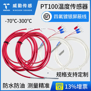 Pt100 Temperature Sensor Platinum Resistance <b>Thermometer</b> Waterproof Corrosion Resistant High Temp <b>Probe</b> Wire Leads - Product Image 2
