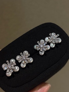 Boucles <span class=keywords><strong>d</strong></span>'oreilles en argent 925 avec perles <span class=keywords><strong>d</strong></span>'eau douce naturelles, modèle zirconium, best-seller, cadeau pour femme - Product Image 6