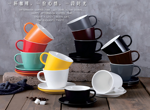 Set di Tazza e Piattino per Cappuccino in Ceramica di Alta Qualità da 250ml - Logo Personalizzabile Stile Nordico per Casa e Caffè - Product Image 5