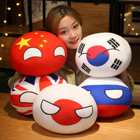 Coussin en peluche Polandball 52 cm, jouet en peluche doux avec design de drapeau, en coton, fabriqué en Chine, pour la décoration de la maison ou comme cadeau, unisexe, à partir de 14 ans