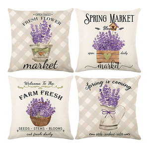 Housse de coussin printemps 2026, imprimé lavande, élégante fleur, décoration intérieure, petites housses de coussin - Product Image 2