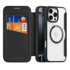 Funda magnética para teléfono compatible con iPhone 16/16 Pro/16 Pro Max, con ranuras para tarjetas, tipo flip, transparente y con cobertura total. - Product Image 1