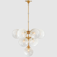 YH Intérieur Éclairage Décoratif Haut Plafond Led Cuisine Classique Verre Suspension Lampe Lustres Île En Laiton Pendentif Lumière