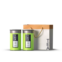 Bocal en métal à bouchon vissé personnalisé boîte à café couvercle intérieur en PVC boîtes étanches à l'air Matcha double couvercles ronds boîte à thé à couvercle torsadé