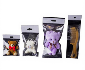 Opp Giấy bóng kính Túi phẳng mạnh mẽ tự dính <span class=keywords><strong>Flap</strong></span> với tiêu đề màu trắng EURO lỗ và tùy chỉnh in ống đồng <span class=keywords><strong>Bopp</strong></span> túi nhựa - Product Image 3